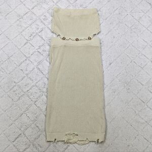 Ser.o.ya Dress Women's S Green Sage Grace Midi Strapless Rib Knit Cutout